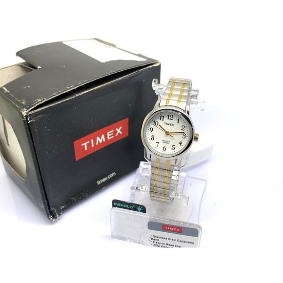 Timex Women\'s Watch TW2W52500 Quartz Indiglo White Dial Two Tone Steel 25mm main image 10